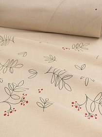 Полулен-Сатин "Рябиновый Эскиз", ш.2.2 м, лен-22%, хлопок-78%, 170гр/м.кв