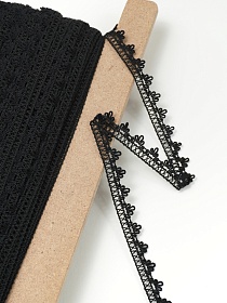 Кружево цв.черный, ш.14мм, хлопок-69%, п/э-31%