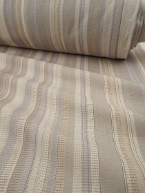 Полулен "Полоски - бежево-кофейные", ш.2.2м, лен-30%, хлопок-70%, 150гр/м.кв