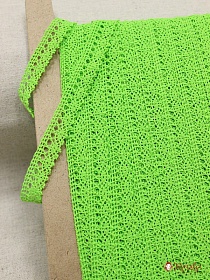 Кружево хлопок-90%, п/э-10%, 18мм, цв.салатовый неон