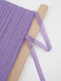 Кружево цв.сиреневый, ш.10мм, хлопок-90%, п/э-10%, рис.129/27