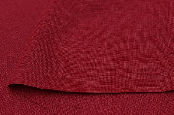 Лен костюмный с эффектом мятости цв.Темный красно-бордовый, ш.1.45м, лен-100%, 190гр/м.кв