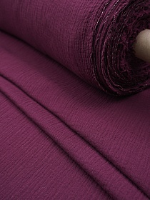 Мерный лоскут Муслин двухслойный с эффектом жатости цв.Темный сливово-бордовый, ш.1.35м, хлопок-100%,110гр/м.кв 