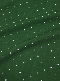 Штапель "Ассорти белого гороха" цв.темно-травяной, ш.1.45м, вискоза-100%, 90гр/м.кв