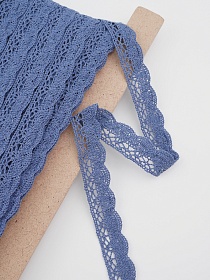 Кружево цв.винтажно-джинсовый, ш.19мм, хлопок-90%, п/э-10%, рис.110/21