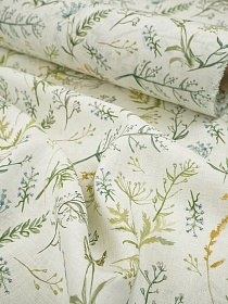 Лен костюмный Цифр.печать "Секреты флоры", ш.1.5м, лен-100%, 190гр/м.кв