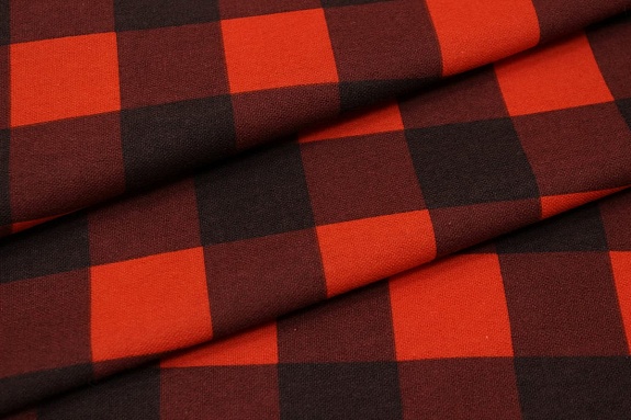 Фланель "Красная клетка", ш.1.5м, хлопок-100%,180гр/м.кв