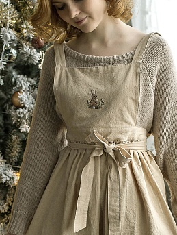 Фартук с вышивкой из хлопка крэш 