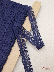 Кружево цв.т.сине-фиолетовый, ш.25мм, хлопок-90%, п/э-10%, рис.044/24