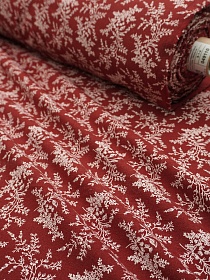 Теплый хлопок "Осенние травы" цв.насыщенный красно-терракотовый, ш.1.5м, хлопок-100%, 160гр/м.кв