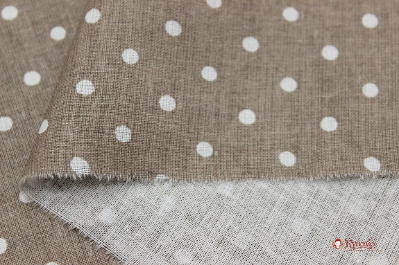 Поплин "Редкий горох на темном какао", СОРТ2, ш.1.5м, хлопок-100%, 115гр/м.кв