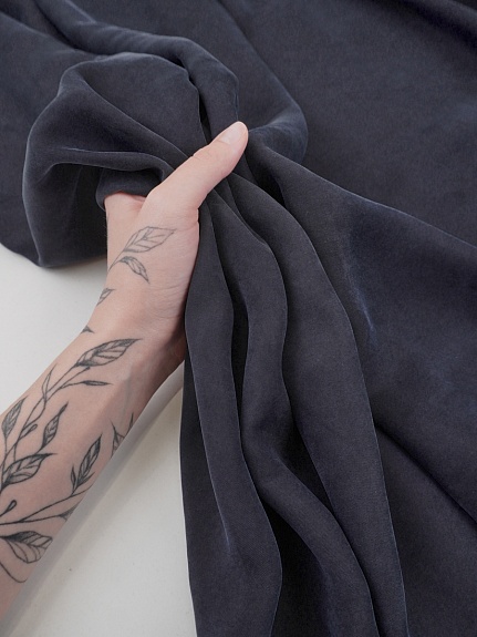 Купра цв.Темный чернильно-черный, СОРТ2, ш.1.35м, купра-100%, 110гр/м.кв