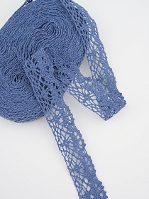 Кружево цв.винтажно-джинсовый, ш.25мм, хлопок-90%, п/э-10%, 10м, рис.044/21