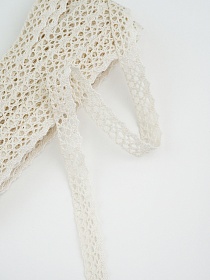 Кружево цв.суровый/ванильный, ш.16мм, хлопок-90%, п/э-10%, 10м, рис.078/2-3