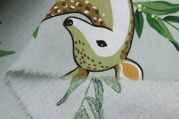 Сатин "Лесные зверята на светло-сером", ш. 1.5м, хлопок-100%, 120гр/м.кв