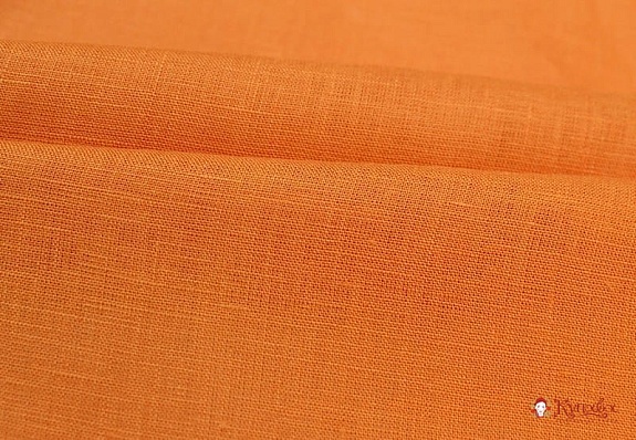 Лен сорочечный цв.Апельсин, ш.1.5м, лен-100%, 125гр/м.кв