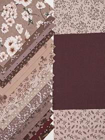 Набор тканей для рукоделия "Теплый хлопок: Коричнево-бежевая гамма", 20*20 см, 20 шт