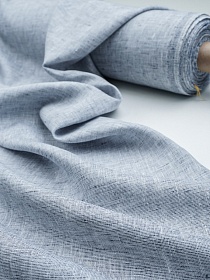 Лен пестротканый с умягчением цв.Синий меланж, СОРТ2, ш.1.5м, лен-100%, 165гр/м.кв