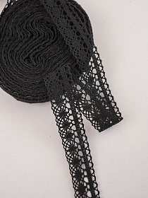 Кружево цв.черный, ш.25мм, хлопок-100%, 10м, рис.149/26