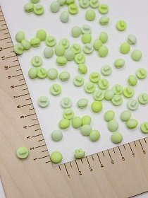 Брак(цена снижена) Пуговица "Грибок" пластмасса, цв.лайм-неон, 10мм