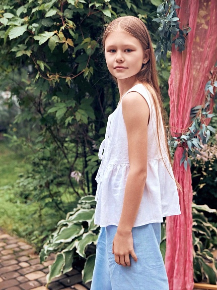 Детские брюки и блузка из костюмного льна
