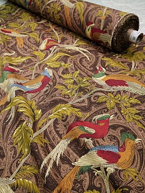 Интерьерный хлопок "Эдем" цв.горький шоколад, ш.1.5м, хлопок-100%, 240гр/м.кв