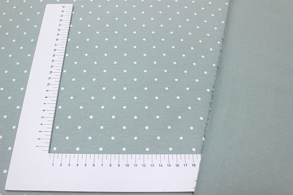 Теплый хлопок "Редкий (4мм) горох" цв.св.голубой мох, ш.1.49м, хлопок-100%, 160гр/м.кв