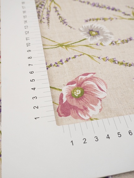 Полулен "Ароматные букеты" (на суровом), СОРТ2, ш.1.5м, лен-30%, хлопок-70%, 140гр/м.кв