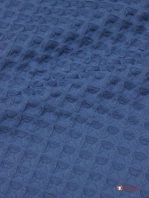 Вафельное премиум-полотно "Бохо" цв.винтажно-синий, ш.1.5м, хлопок-100%, 240гр/м.кв