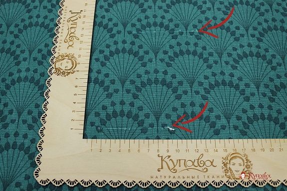 Мерный лоскут (ткань в отрезах) - Хлопколен "Веера" цв.морская волна, СОРТ2, ш.1.5м, лен-9%, хл-91%