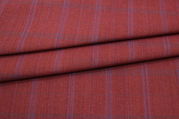 Пестрядь "Клетка" цв.красно-коричневый меланж, ш.1.45м, хлопок-100%, 190гр/м.кв