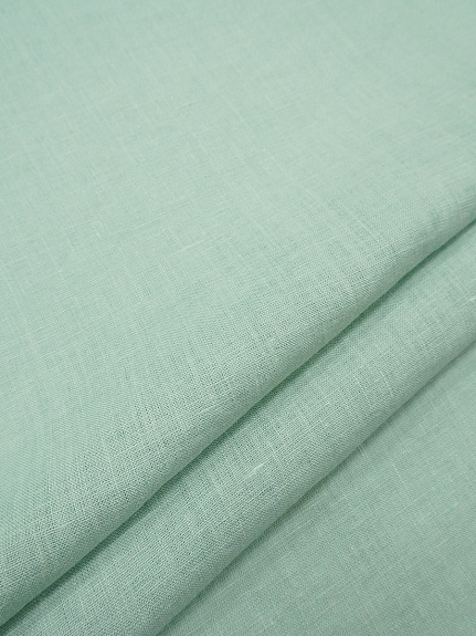 Лен костюмный с эффектом мятости цв.Светлая винтажная мята, ш.1.45м, лен-100%, 190гр/м.кв