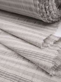 Полулен Крэш пестротканый "Полоска" (на суровом) цв.серый, ш.2.4м, лен-25%, хл-75%, 125гр/м.кв