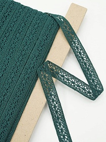 Кружево цв.зеленая морская волна, ш.15мм, хлопок-90%, п/э-10%, рис.099/33