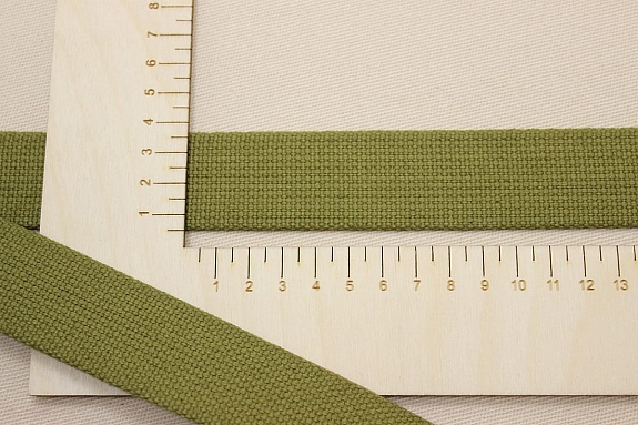 Лента ременная цв.зеленый хаки, ш.30мм, хлопок-100%