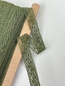 Кружево цв.темный хаки, ш.27мм, хлопок-90%, п/э-10%, рис.101/32