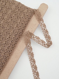 Кружево цв.песочно-коричневый, ш.15мм, хлопок-90%, п/э-10%, рис.016/9