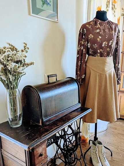 Винтажная юбка из джинсы