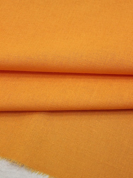 Полулен с умягчением цв.Оранжево-персиковый, ш.1.5м, лен-30%, хлопок-70%, 140гр/м.кв