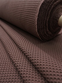 Вафельное премиум-полотно "Italy" цв.Шоколад, ш.1.5м, хлопок-100%, 240гр/м.кв