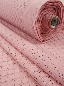 Шитье "Мелкие четырехлистники" цв.пыльная роза, ш.1.5м (выш.часть 1.36м), батист, хл-100%