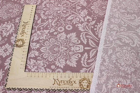 Поплин Коллекция "Набивной жаккард" цв.розово-сиреневый флер/бл.розовый, ш.2.2м, хл-100%, 110гр/м.кв