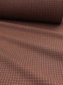 Пестрядь "Средняя клетка на т.коричневом", ш.1.45м, хлопок-85%, п/э-15%, 140гр/м.кв