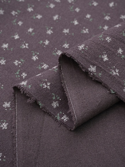 Теплый хлопок "Цветочки - мотылечки" цв.инжир, ш.1.5м, хлопок-100%, 150гр/м.кв