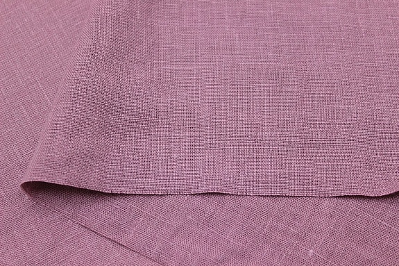 Лен костюмный с эффектом мятости цв.Темный сиренево-розовый флер-2, ш.1.45м, лен-100%, 190гр/м.кв