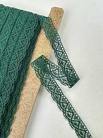 Кружево цв.хвойно-зеленый, ш.30мм, хлопок-90%, п/э-10%, рис.024/33