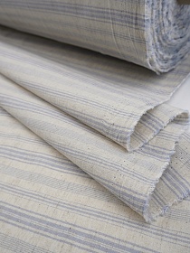 Полулен Крэш пестротканый "Полоска" (на суровом) цв.голубой, ш.2.5м, лен-25%, хл-75%, 125гр/м.кв