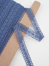 Кружево цв.винтажно-джинсовый, ш.19мм, хлопок-90%, п/э-10%, рис.047/21