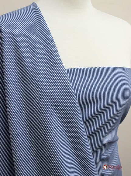 Джинсовая ткань "Тонкая полоска на джинсе", СОРТ2, ш.1.48м, хлопок-85%, п/э-15%, 140гр/м.кв