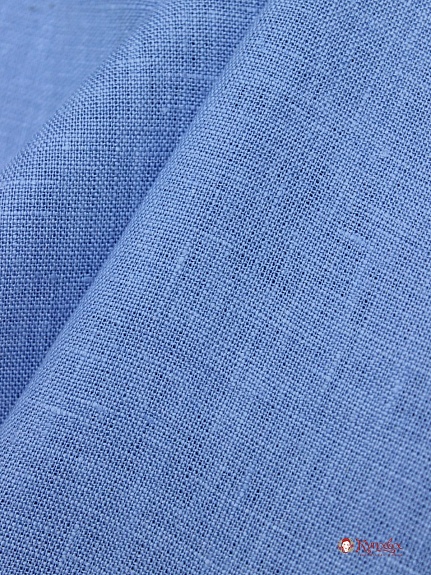 Лен костюмный с эффектом мятости цв.Насыщенный голубой, ш.1.45м, лен-100%, 190гр/м.кв